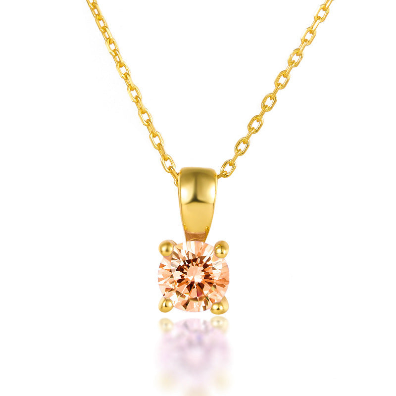 925 Sterling Silver December Birthday Stone Necklace Niche Senior Female